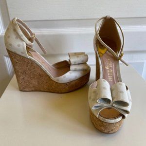 Palter DeLiso Linen Wedge Polka Dot Size 36